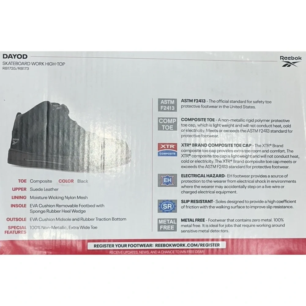 Reebok RB1735 Dayod Safety Toe Skateboard Work High-Top  display picture 2